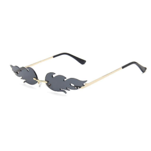 Sunglasses Rimless Wave Glasses Fire Shape Glasses Eyewear For Party