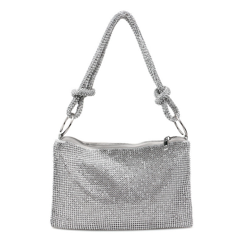 Evening bag with full of diamonds High quality pure handmade underarm banquet evening bag Ladies' handbags