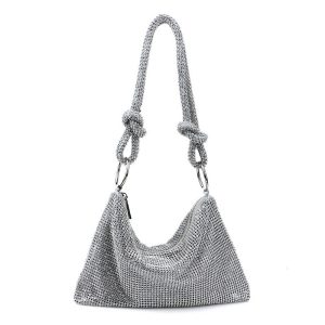 Evening bag with full of diamonds High quality pure handmade underarm banquet evening bag Ladies' handbags