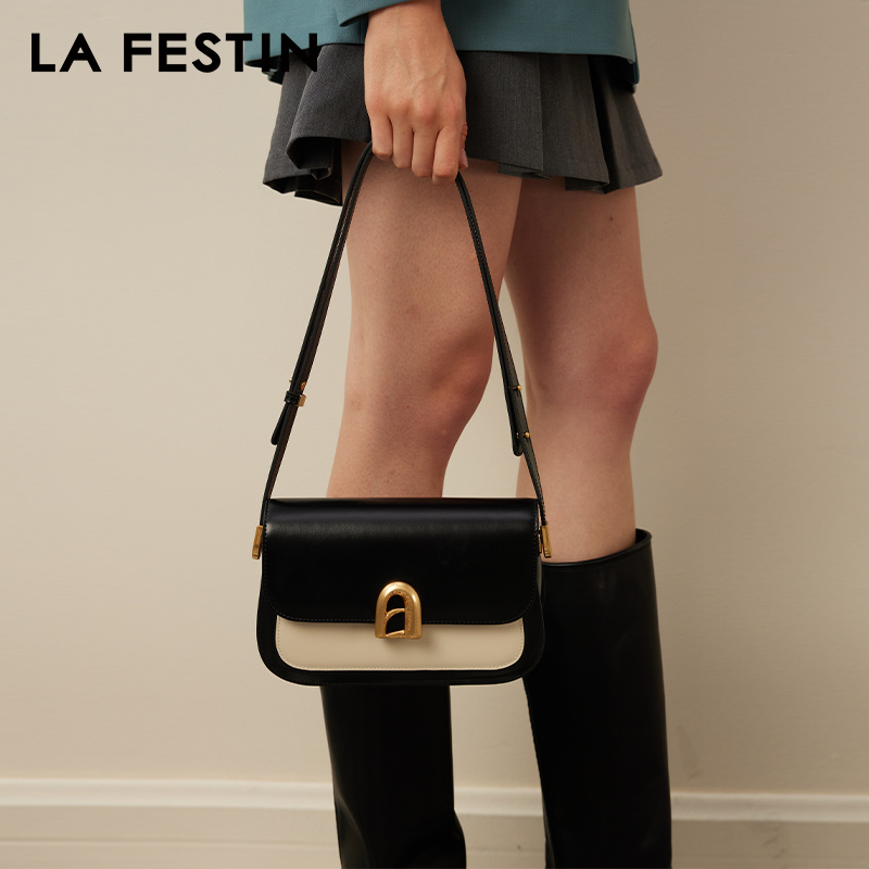 LA FESTIN Original New 2024 Women's bag Handbag Leather Bag Ladies Crossbody Shoulder Bag A-line Door Series free shipping